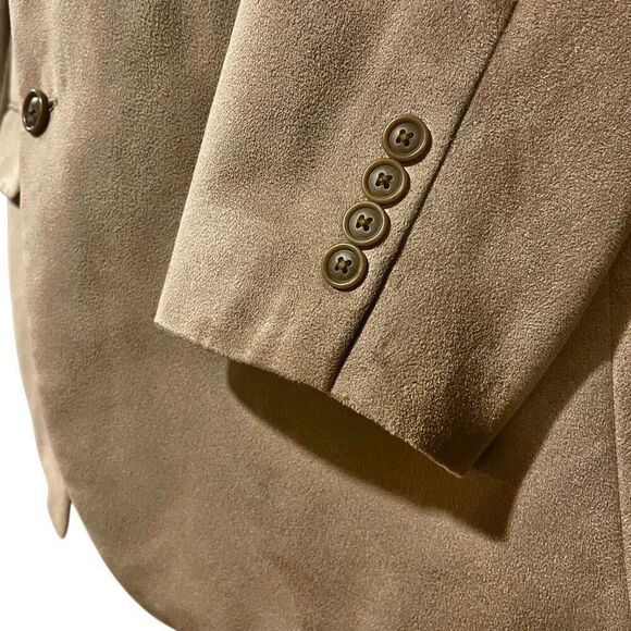 Alfani Tan Micro-Suede Suit Jacket Sports Coat Blazer Men’s 44R - Picture 3 of 7